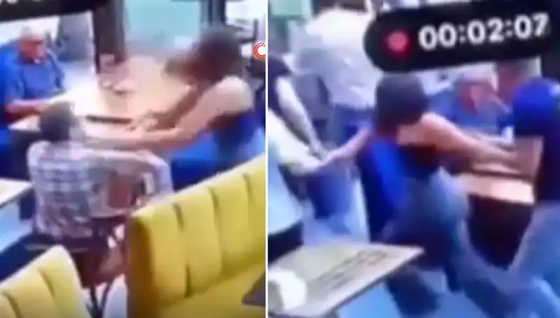Garsona Tokat Attı, İnanılmaz Bir Dayakla Karşılaştı!