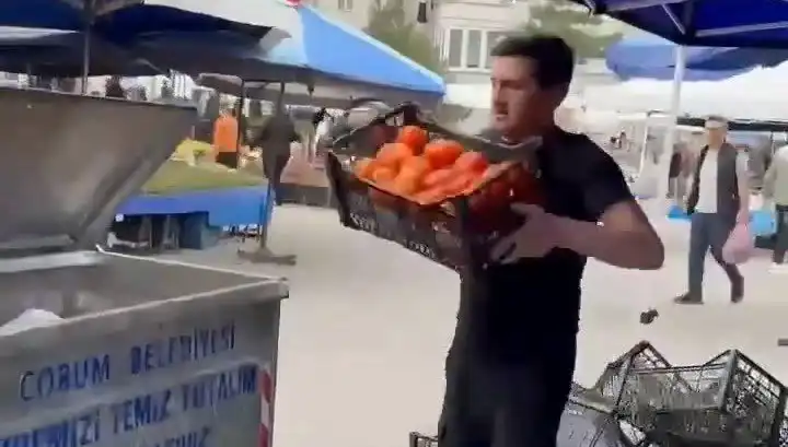 Domatesleri Çöpe Döken Pazarcıya İki Yıllık Rekor Cezası Kesildi
